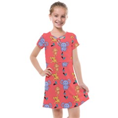 Elephant Cartoon Animal Monkey Kids  Cross Web Dress by Wegoenart