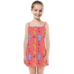 Elephant Cartoon Animal Monkey Kids  Summer Sun Dress by Wegoenart