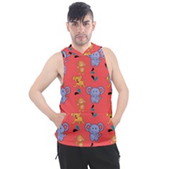 Elephant Cartoon Animal Monkey Men s Sleeveless Hoodie