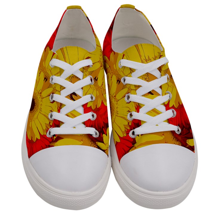 Flower Daisies Bloom Blossom Men s Low Top Canvas Sneakers