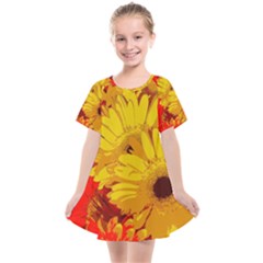 Flower Daisies Bloom Blossom Kids  Smock Dress by Wegoenart