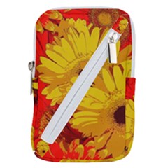 Flower Daisies Bloom Blossom Belt Pouch Bag (small) by Wegoenart