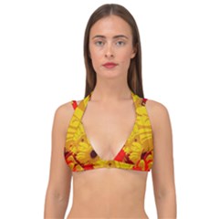 Flower Daisies Bloom Blossom Double Strap Halter Bikini Top by Wegoenart