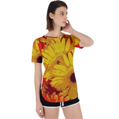 Flower Daisies Bloom Blossom Perpetual Short Sleeve T-shirt by Wegoenart