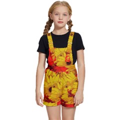 Flower Daisies Bloom Blossom Kids  Short Overalls by Wegoenart