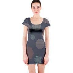 Background Pattern Wallpaper Short Sleeve Bodycon Dress by Wegoenart