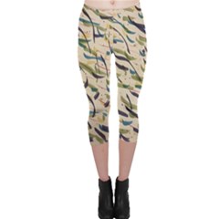 Abstract Pattern Freestyle Painting Capri Leggings  by Wegoenart