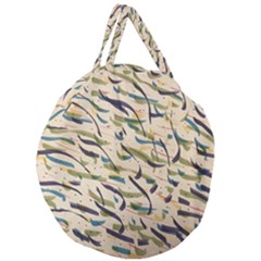 Abstract Pattern Freestyle Painting Giant Round Zipper Tote by Wegoenart