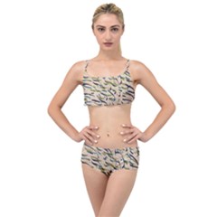 Abstract Pattern Freestyle Painting Layered Top Bikini Set by Wegoenart