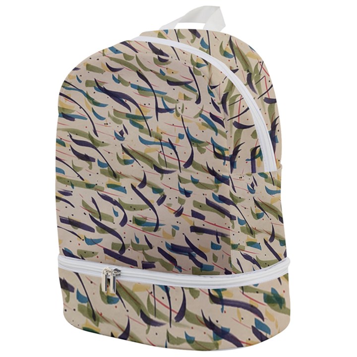 Abstract Pattern Freestyle Painting Zip Bottom Backpack