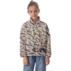 Abstract Pattern Freestyle Painting Kids  Half Zip Hoodie by Wegoenart