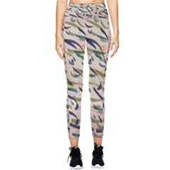 Abstract Pattern Freestyle Painting Pocket Leggings  by Wegoenart