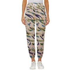 Abstract Pattern Freestyle Painting Cropped Drawstring Pants by Wegoenart