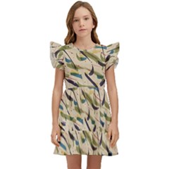 Abstract Pattern Freestyle Painting Kids  Winged Sleeve Dress by Wegoenart