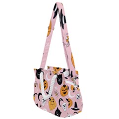 Pumpkin Cat Pattern Skull Rope Handles Shoulder Strap Bag by Wegoenart