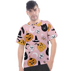 Pumpkin Cat Pattern Skull Men s Sport Top