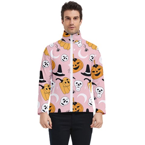 Pumpkin Cat Pattern Skull Men s Bomber Jacket by Wegoenart