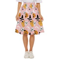 Pumpkin Cat Pattern Skull Classic Short Skirt by Wegoenart