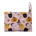 Pumpkin Cat Pattern Skull Premium Foldable Grocery Recycle Bag View3