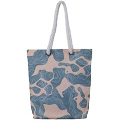 Abstract Art Line Lines Pattern Texture Full Print Rope Handle Tote (small) by Wegoenart