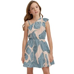 Abstract Art Line Lines Pattern Texture Kids  One Shoulder Party Dress by Wegoenart