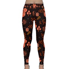 Autumn Night Pattern Glitter Classic Yoga Leggings by Wegoenart