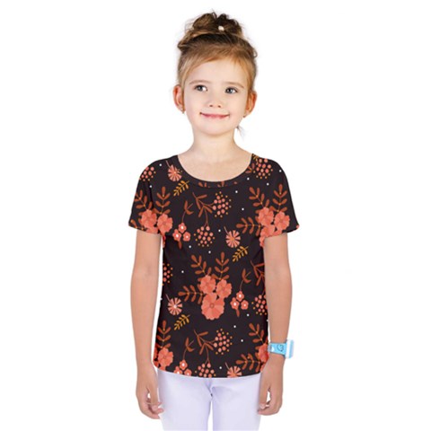 Autumn Night Pattern Glitter Kids  One Piece Tee by Wegoenart