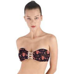 Autumn Night Pattern Glitter Twist Bandeau Bikini Top