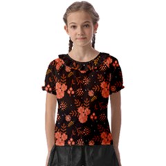 Autumn Night Pattern Glitter Kids  Frill Chiffon Blouse by Wegoenart