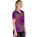 Mandala Rosette Floral Pattern Women s V-Neck Scrub Top View3