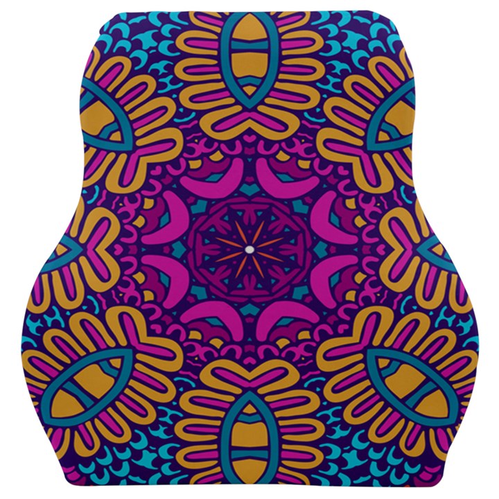 Mandala Rosette Floral Pattern Car Seat Velour Cushion 