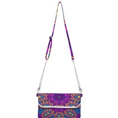 Mandala Rosette Floral Pattern Mini Crossbody Handbag by Wegoenart