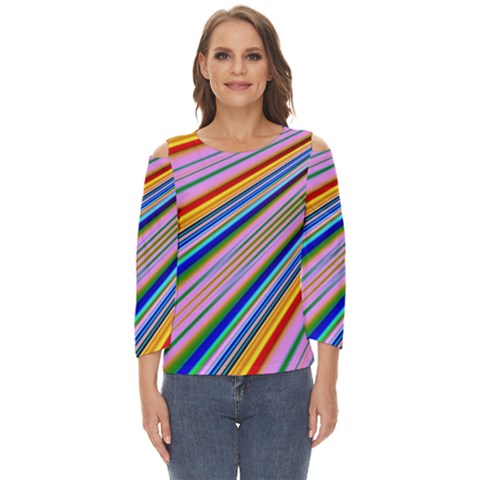 Background-colors-colorful-design Cut Out Wide Sleeve Top by Pakrebo