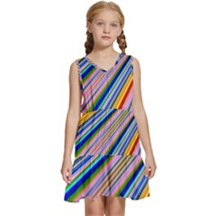 Background-colors-colorful-design Kids  Sleeveless Tiered Mini Dress by Pakrebo