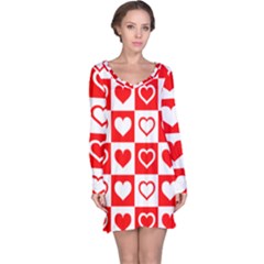 Background-card-checker-chequered Long Sleeve Nightdress