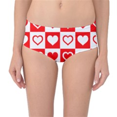 Background-card-checker-chequered Mid-waist Bikini Bottoms