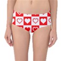 Background-card-checker-chequered Mid-Waist Bikini Bottoms View1