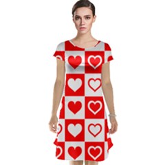 Background-card-checker-chequered Cap Sleeve Nightdress