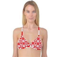 Background-card-checker-chequered Reversible Tri Bikini Top by Pakrebo