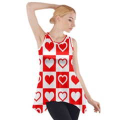 Background-card-checker-chequered Side Drop Tank Tunic