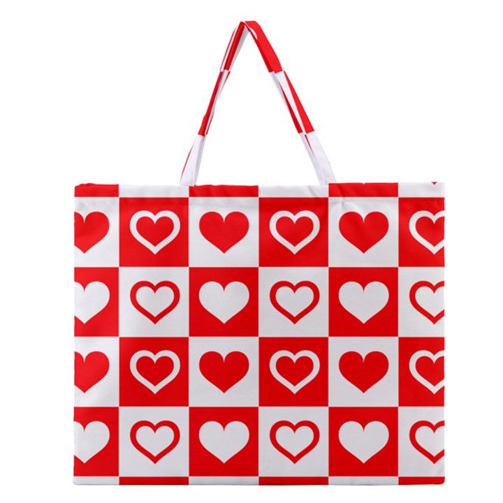 Background-card-checker-chequered Zipper Large Tote Bag