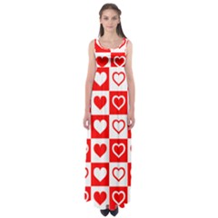 Background-card-checker-chequered Empire Waist Maxi Dress