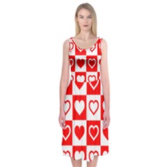 Background-card-checker-chequered Midi Sleeveless Dress