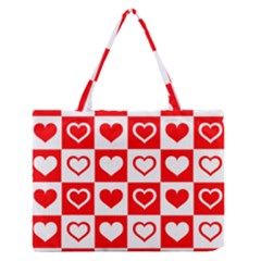 Background-card-checker-chequered Zipper Medium Tote Bag