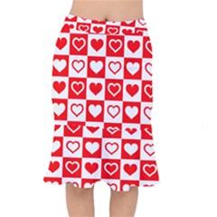 Background-card-checker-chequered Short Mermaid Skirt