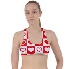 Background-card-checker-chequered Criss Cross Racerback Sports Bra