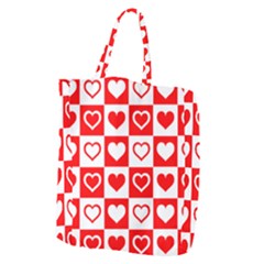 Background-card-checker-chequered Giant Grocery Tote