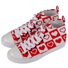 Background-card-checker-chequered Women s Mid-top Canvas Sneakers