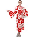 Background-card-checker-chequered Maxi Velour Kimono View1