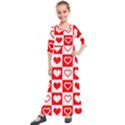 Background-card-checker-chequered Kids  Quarter Sleeve Maxi Dress View1